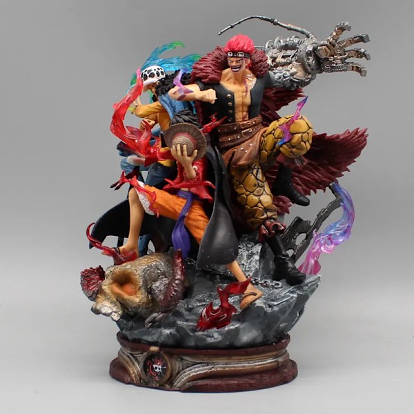 22 cm One Piece Figurine Three Captain Anime Figure Kid Law Luffy Action Pvc Model Statue