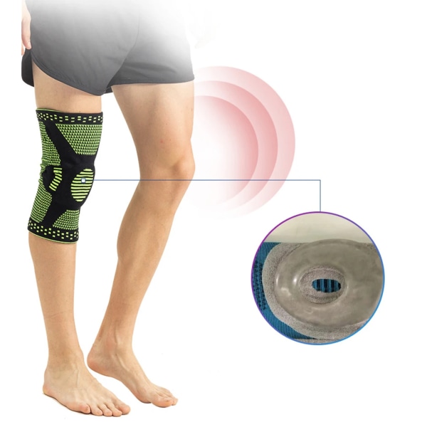1 del knä bygel band knösha medialt stöd stark menisk silikon kompression skydd sport knäskydd löpning korg
