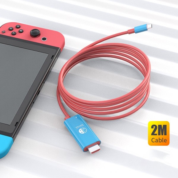 Bärbar Dock USB Typ C till HDMI Konvertering Kabel för TV Dockning Läge Nintendo Switch Steam Däck