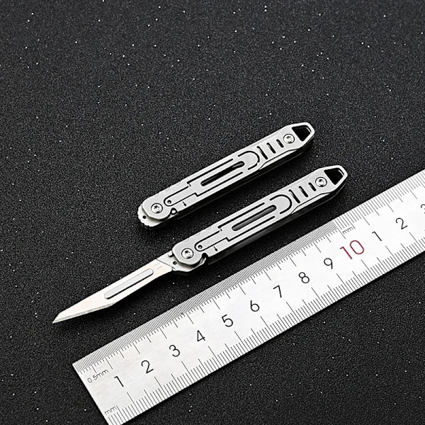 Rostfritt stål vikbar skalpell medicinsk vikbar kniv EDC utomhus uppackning ficka kniv