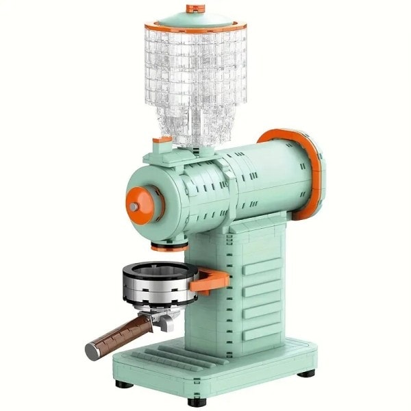 Kaffe kvarn Byggnad block mini kafé maskin montering tegelstenar MOC modell kreativ skrivbord dekoration