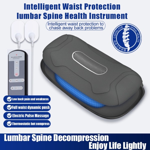 Lumbar Massager For Smertelindring  Justerbar Intensitet EMS Vibrasjon Intelligent Elektrisk Uppblåsbar Rygg Posture Corrector