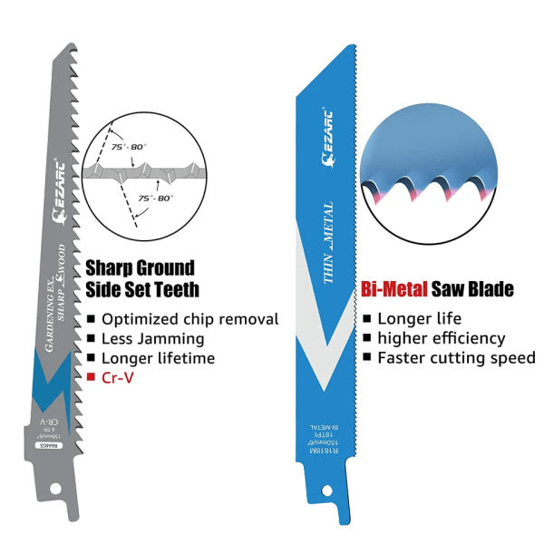 Fram- och återgående såg blad sats bi metall rivning sabel såg blad set