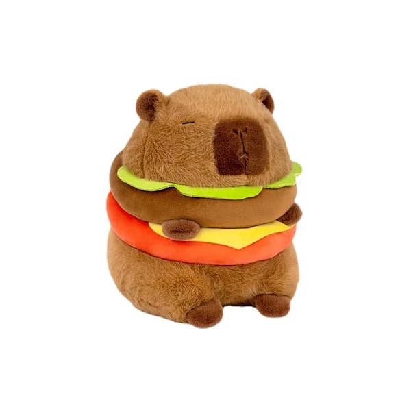 Hamburg Capybara Plysch Toy Fluffy Kawaii Plushie Doll Simulering Capibara Anime Söt Stuffed Djur Mjuk Plysch Leksaker
