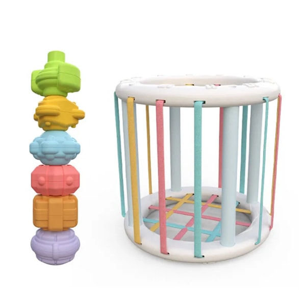 Fargerike Form Blokker Sortering Spill Baby Montessori Læring Pedagogisk Leker