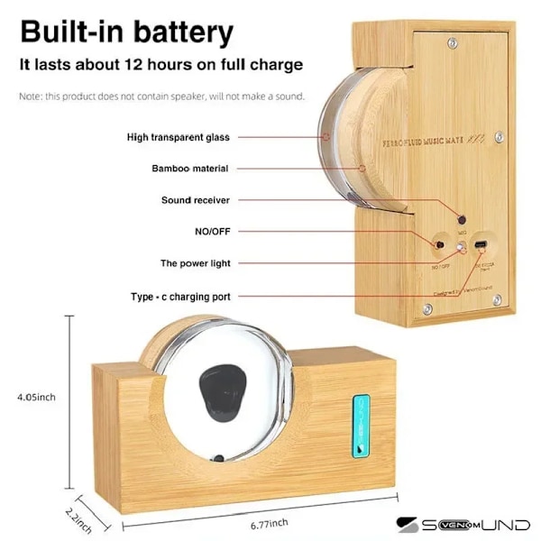 Bærbar Visuel Musik Lyd touch Trådløs Mini Magnetisk Væske Pickup