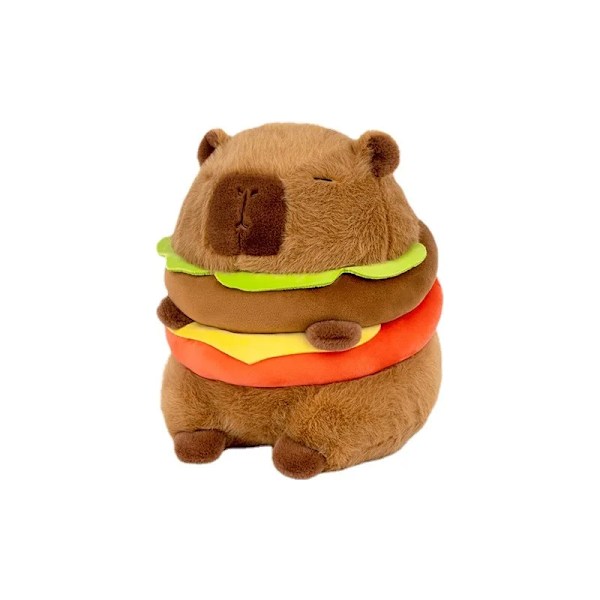 Hamburg Capybara Plysch Toy Fluffy Kawaii Plushie Doll Simulering Capibara Anime Söt Stuffed Djur Mjuk Plysch Leksaker