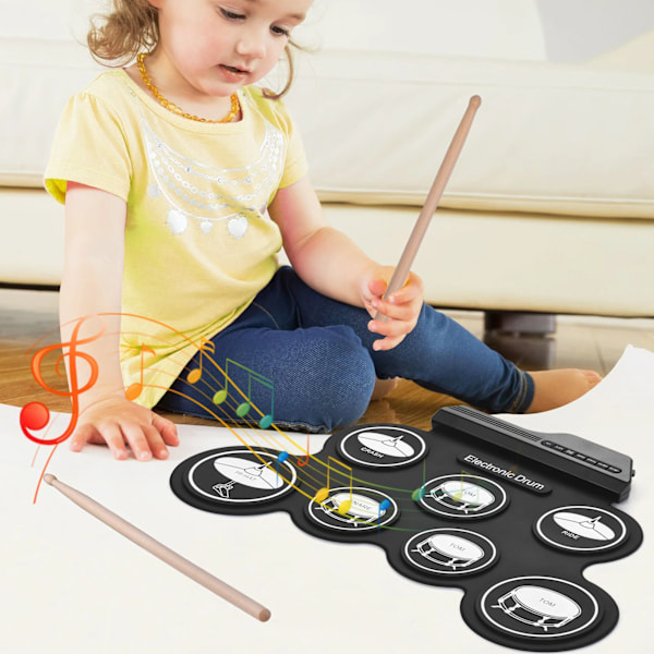 Elektronisk Trum Set USB Roll-Up Silicon Drums Pad