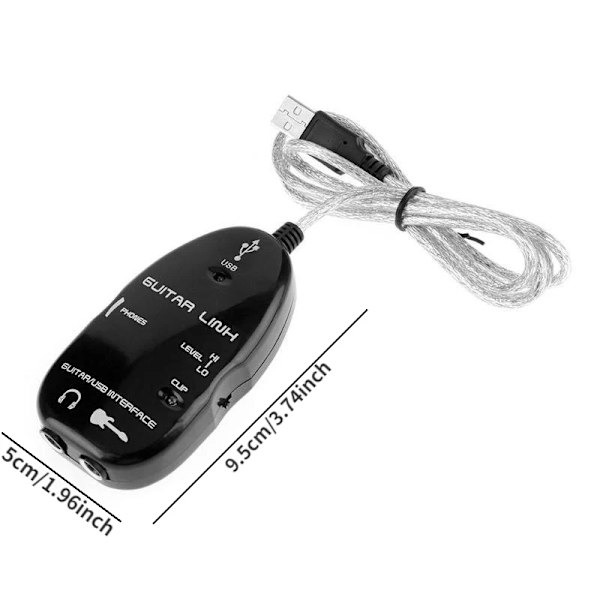 Gitarr Till USB Ljud Spelare Ljud Kort Ljud Gitarr Effekt Gränssnitt Länk Ljud Kabel Musik Inspelning Adapter för PC/Mac