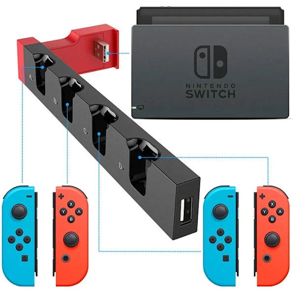 Laddning Dock Hub USB Styrare Laddare Dock Ställ Station Hållare Switch