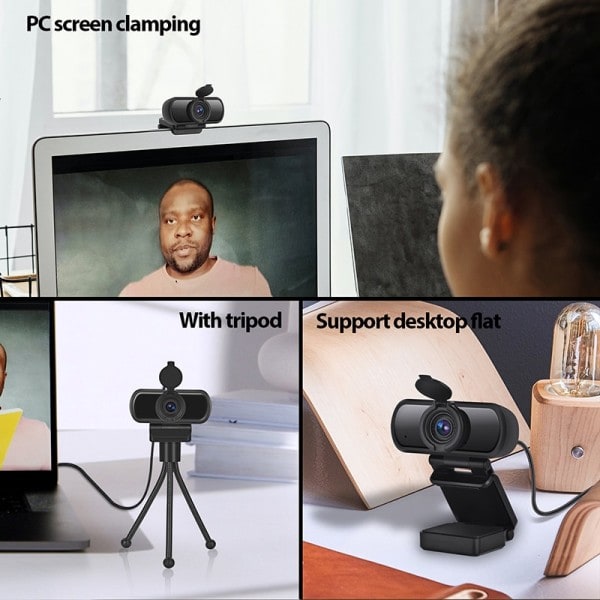 200W Pixels Fuld Hd 110° Vid vinkel kamera med mikrofon stativ