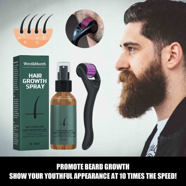 30ml Skägg Growth Oil Roller Set Beard Growth Kit Män's Beard Growth Essence