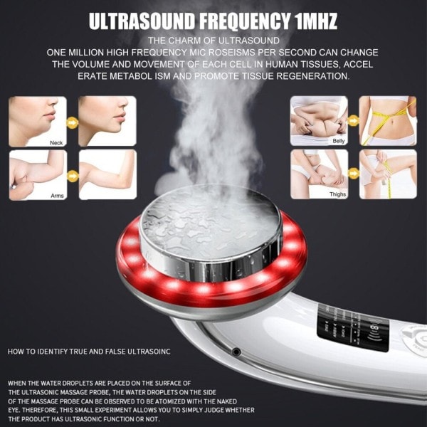 Ultraljud kavitation EMS bantning maskin 6 in1 galvanisk ultrasjud kroppsmassage