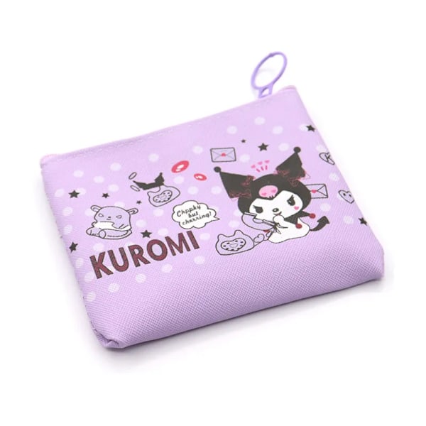 Kawaii Tegneserie Veske Cinnamoroll Melody Pachacco Pom Pom Purin Kuromi Skinn Kort Holder Søt Mynt pung