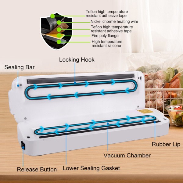 LED Mad Støvsuger  Automatisk Kommerciel Husholdnings forsegler Emballage Maskine 10 Tasker Kutter Gratis LCD Touch
