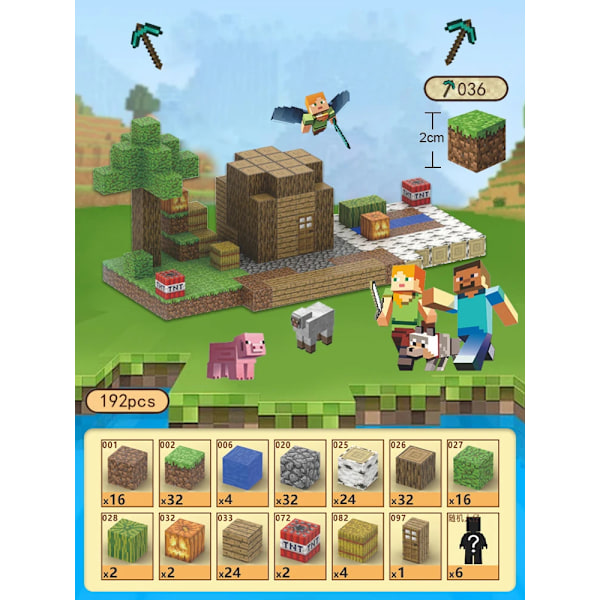 192 bitar Magnetisk Byggnad block Min Magnet World Set Leksaker