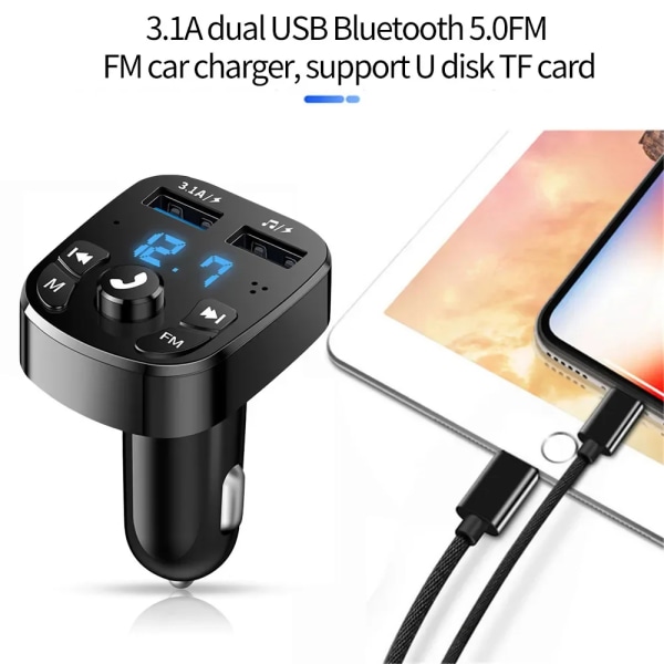 Bil Laddare FM Sändare Bluetooth Ljud Dubbel USB Bil MP3 spelare Autoradio Handsfree Laddare 3.1A Snabb Laddare Bil tillbehör