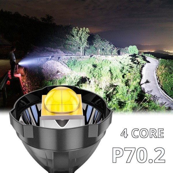 Genopladelige Høj Power LED Lommelygter Ultra Lang Belysning Distance Lampe Søgelygte