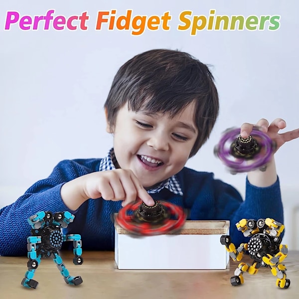 4 Kpl Muutettavat Fidget Spinnerit Stressi Lisätys Sensoriset lelut