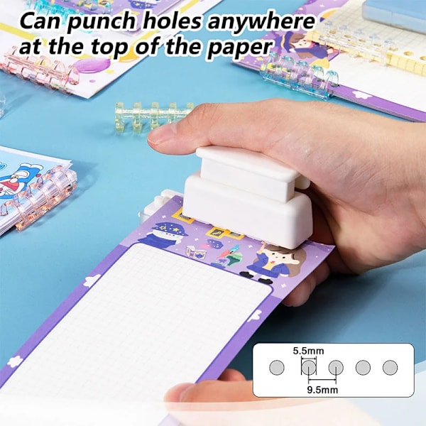 Mini 5 Hål Puncher A5 B5 A4 Loose Leaf Anteckningsbok Papper Puncher Verktyg