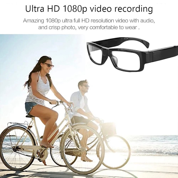 Briller Kamera HD 1080p Videokamera Bærbart Bærbart Mini videokamera Action Kamera for filming HD videokamera for kjøring