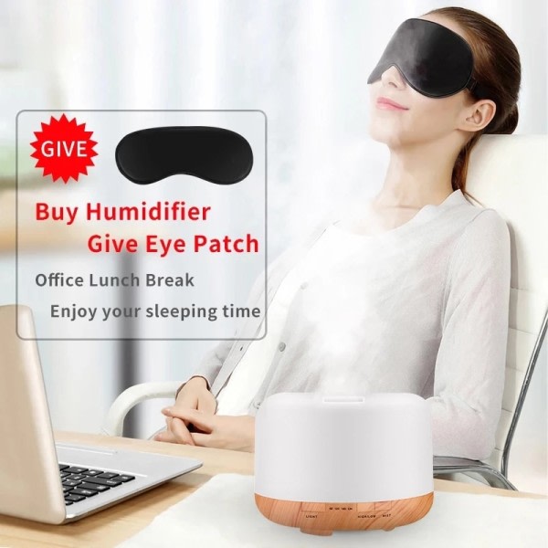 Elektrisk Aroma Diffuser Luft Luftfukter 300ML Ultralyd Cool Mist Maker Fogger LED Essential Oil Diffuser