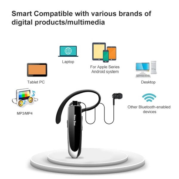 Bluetooth Headset V5.0 Trådlösa Hörlurar Hörlurar med Mic 24Hrs Hörsnäckor Hörsnäcka