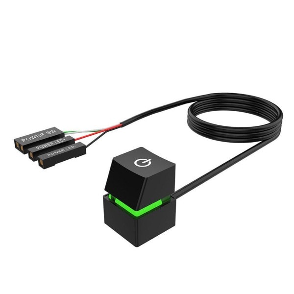 LED Lights Computer Desktop Switch PC Bundkort Ekstern Start Power On/Off Knap Forlænger kabel