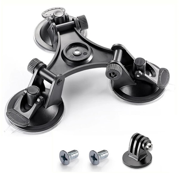 Trippel Sugkopp Fäste med 1/4'' Standard Gänga Adapter för Gopro