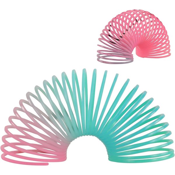 12 bitar Fjäder Rainbow Magic Fidget Stress Coil Mini Fjädrar Bulk Finger Leksaker