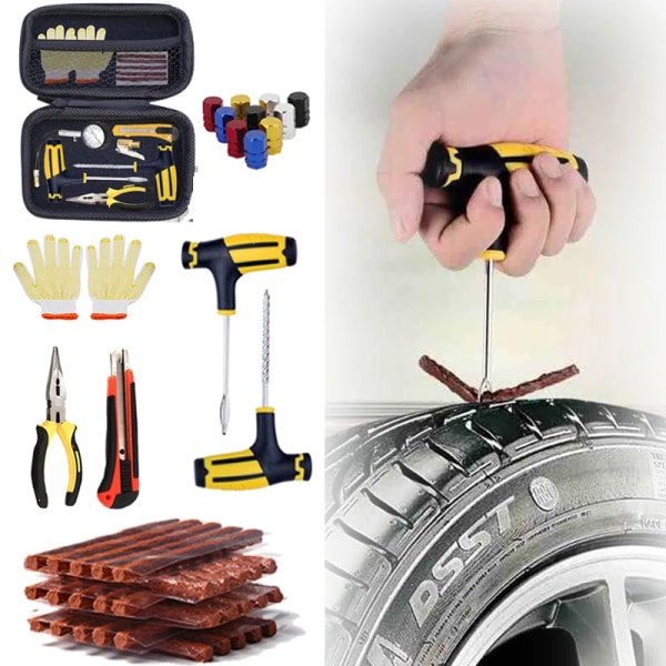 10 kpl auto rengas korjaus sarja nastaus työkalu kumi nauhat työkalu puhkaisu tulppa työkalu sarja