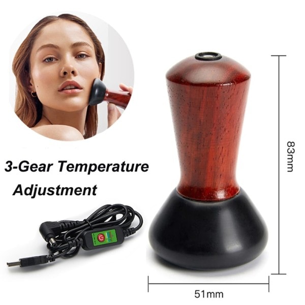 Elektrisk Hot Stone Massager för Ansikte Gua Sha skrapning Anti-rynk