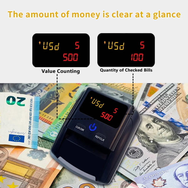 Pengar Räknare Förfalskningar Sedel Detektor Automatisk Pengar Detektering Med UV MG IR Bild Papper Kvalitet Storlek Tjocklek för EURO dollar