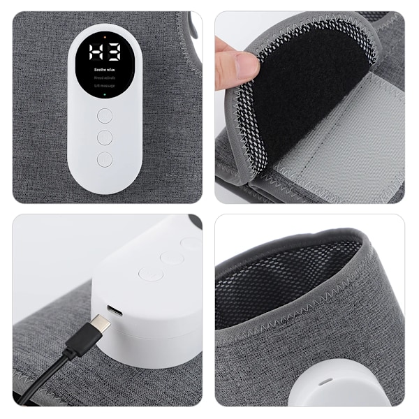 2 stykker 360° Fod Luft Tryk Ben Massager Med Varme Kompression 3 Modes Trådløs Ben Kalv Muskel Massage Blod Cirkulation for ældre
