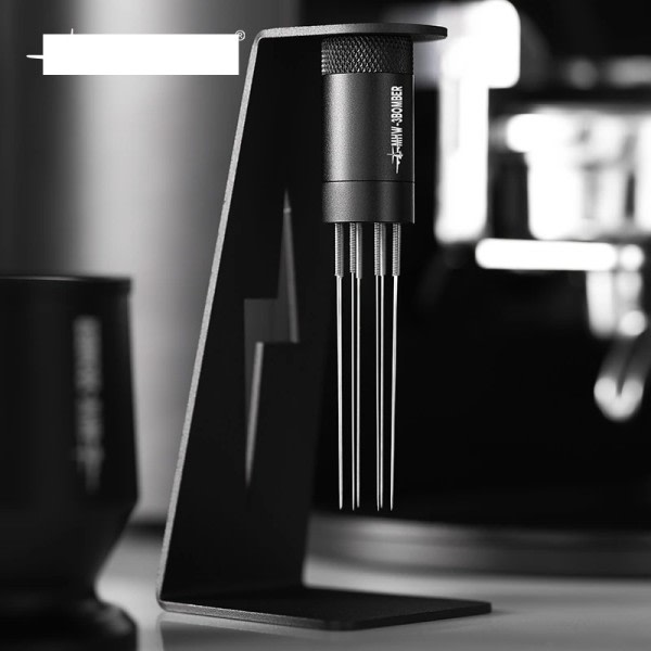 Espresso Kaffe Omrörare med 4 reservnålar Magnetisk Absorption Stativ Barista Kaffe Omrörning Distribution Verktyg