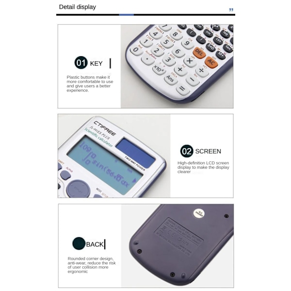 Kalkulator for 991ES-PLUS Original Scientific Kalkulator 417 Functions