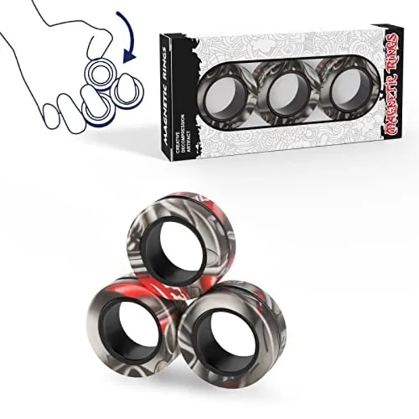3 delar magnetiska ringar fidget leksak set vuxen fidget magneter spinner ringar  fidget paket bra gåva för vuxna tonåringar barn