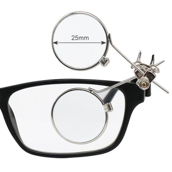 10X Dobbelt linser forstørrelsesglass rustfritt stål klips forstørrelsesglass roterbart MINI forstørrelsesglass