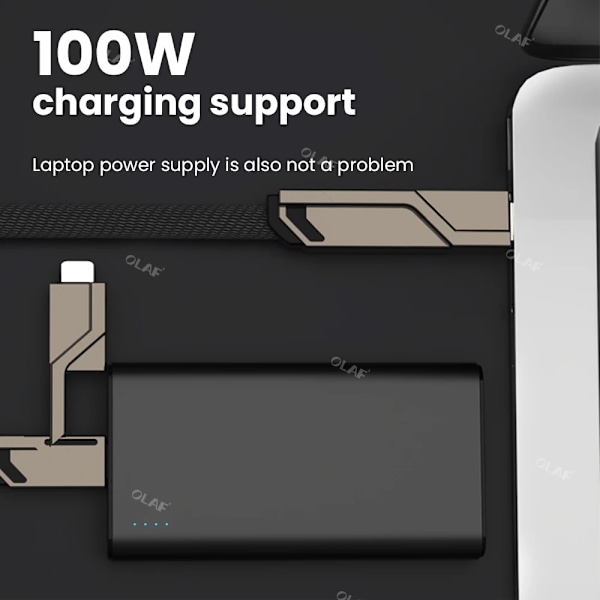 2 meter 4 in 1 100W Hurtig Opladning USB Type C Til USB C / Lighting Kabel