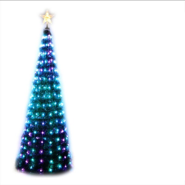Jul Træ Toppers Lys Flerfarvet Fairy LED Star String Waterfall Xmas APP Bluetooth Home Yard Holiday Decor