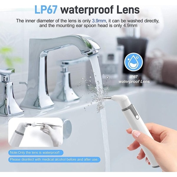 Langaton otoskooppi korva kamera 3,9 mm 720P HD WiFi korva tähtäin 6 LED valoilla