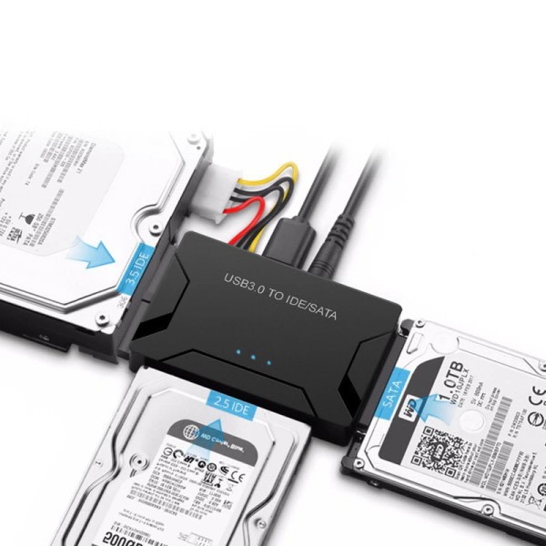 USB 3.0 till SATA IDE Hårddisk Adapter Omvandlare kabel för 3.5 2.5 tum HDD/SSD CD DVD ROM CD-RW 3 in 1 IDE  SATA adapter