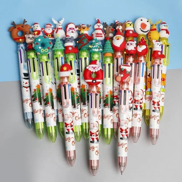 4  bitar tomte älg kulspets pennor gåvor jul fest favor barn gåva jul present