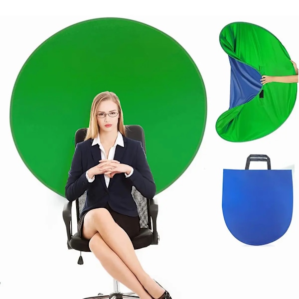 Peli Live Chromakey valokuvaus studio tuoli kaksipuolinen tausta tausta kangas vihreä sininen näyttö 145 cm