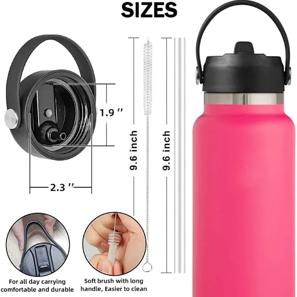 Lock med halm flex halm lock passar för hydro kolv sport vatten flaska