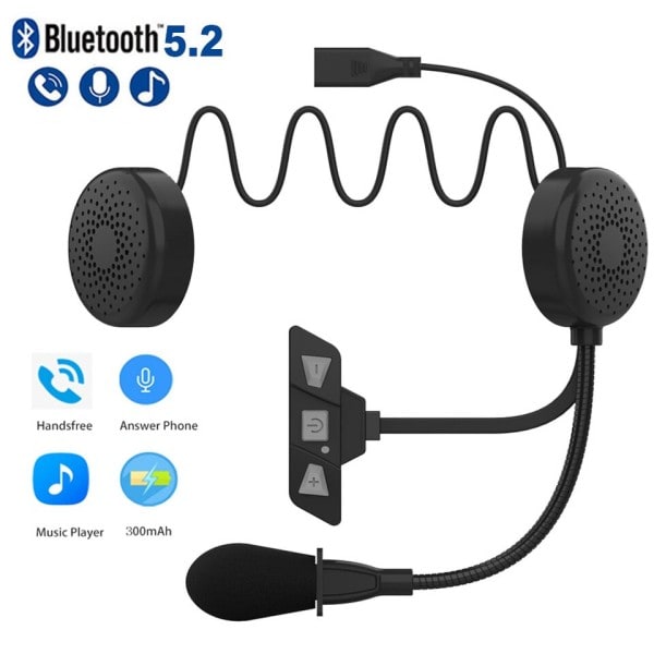 Bluetooth 5.2 moottoripyörä kypärä kuulokkeet langaton handsfree stereo musiikki soitin moto kuulokkeet kohina kuuloke mikrofonilla
