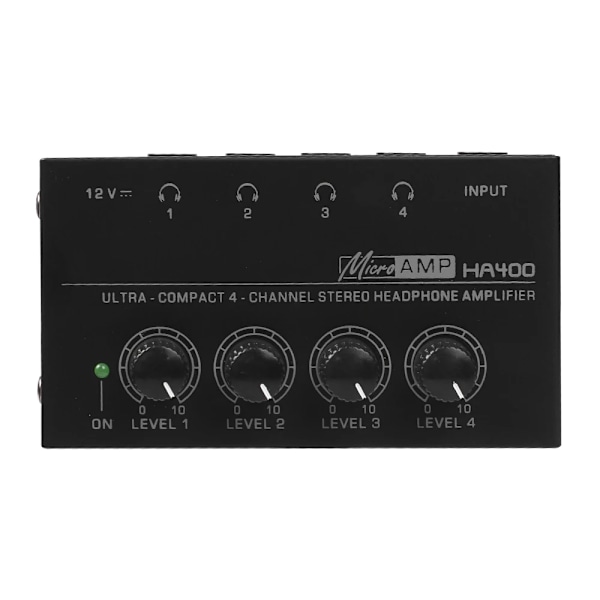 Professionell 4 kanaler Mini o Stereo Hörlurar Förstärkare HA400 Ultrakompakt Ljud förstärkare Med Ström Adapter