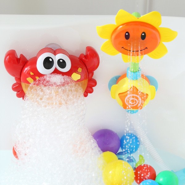 Boble Krabber Frø Baby Bad Legetøj Småbørn Bad Bubble Maker Pool Svømning Badekar Sæbe Maskine Badeværelse Legetøj til børn