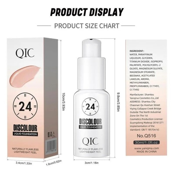 Färg Ändrande Ansikte Foundation 30ml Magic Concealer Vattentät Jämnar Hud Mörk Circle Acne Full Täckning Flytande Base Makeup