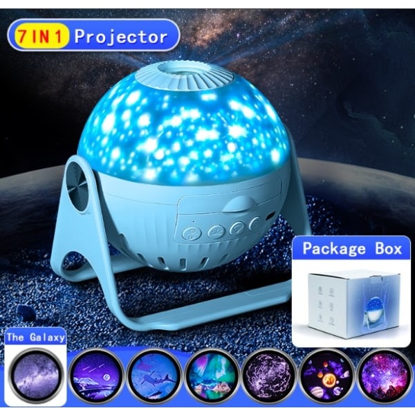 LED Stjerne Projektor Natt Lys 6 i 1 Planetarium Projeksjon Galaxy Starry Sky Projektor Lampe